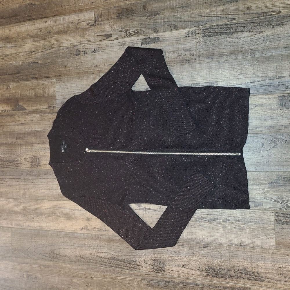 INC Glitter Zip Cardigan